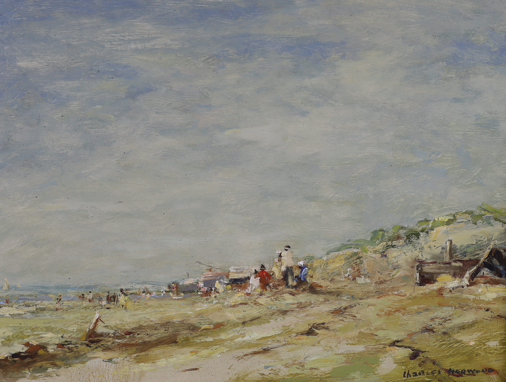 Charles Horwood (1907-1975), oil on board, Beach scene, signed, 30 x 39cm